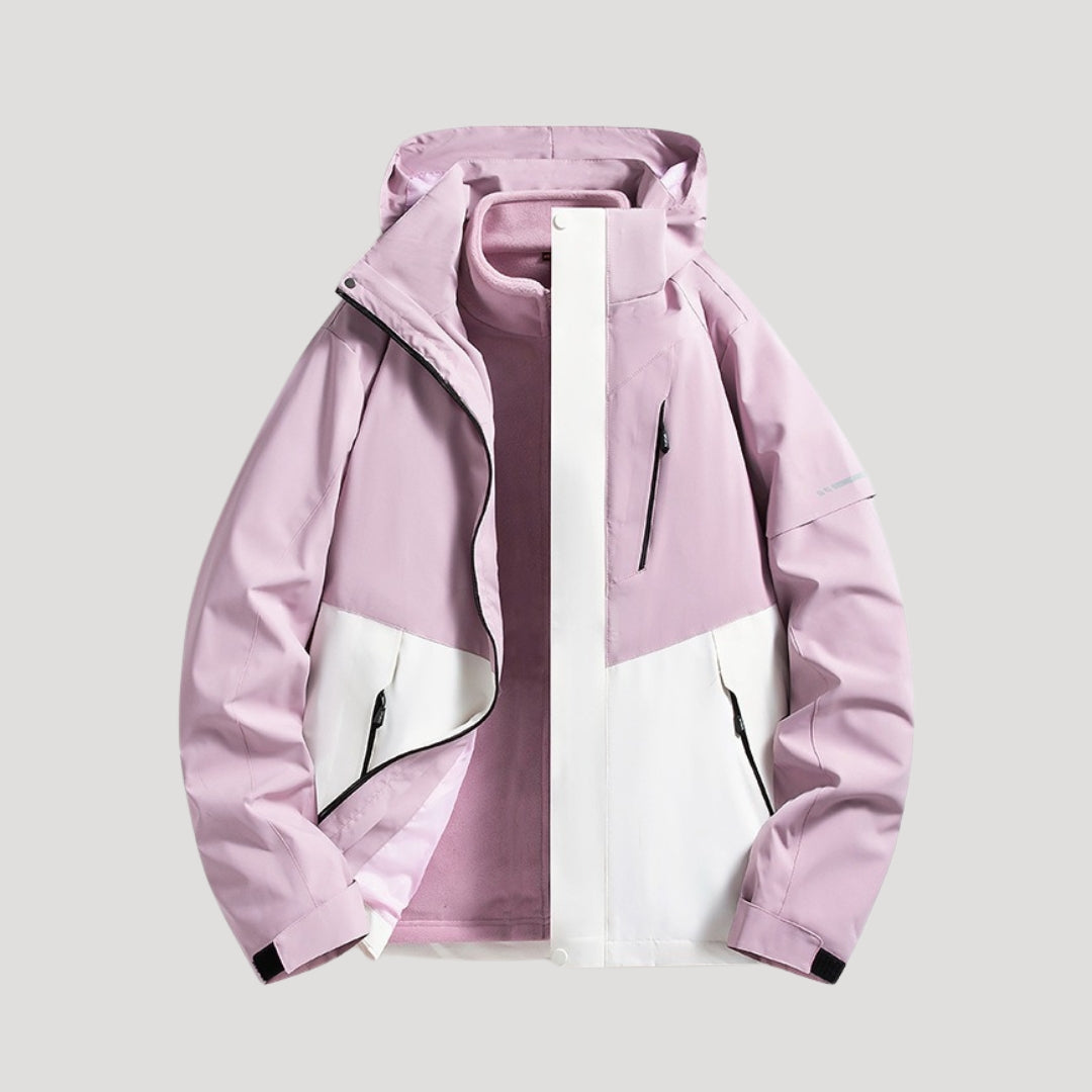 Melvinde | Damen Regenjacke mit Kapuze Wasserdicht - Light Pink - Image 2