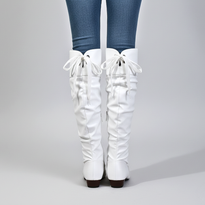 Melvora | Damen Overknee Stiefel Schlupfstiefel - Image 5