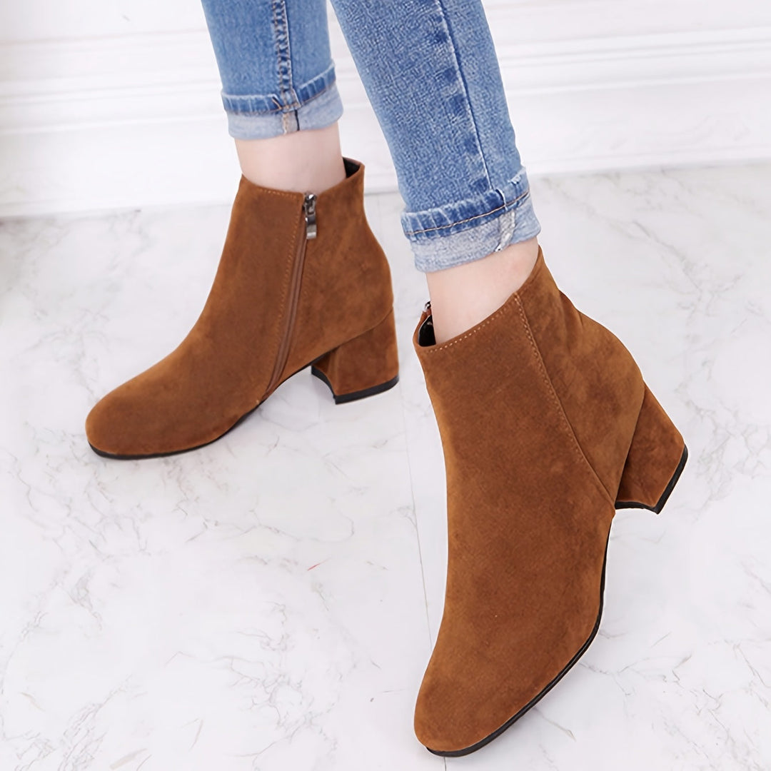 Melvorna | Damen Stiefeletten Blockabsatz Ankle Boot - Image 4