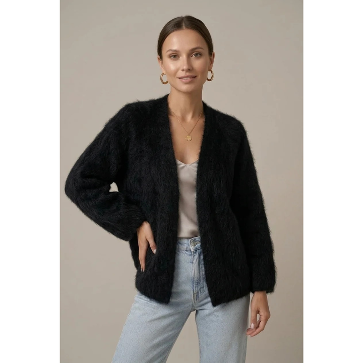 Molvaine | Damen Strickjacke Flauschig Oversize - Image 2