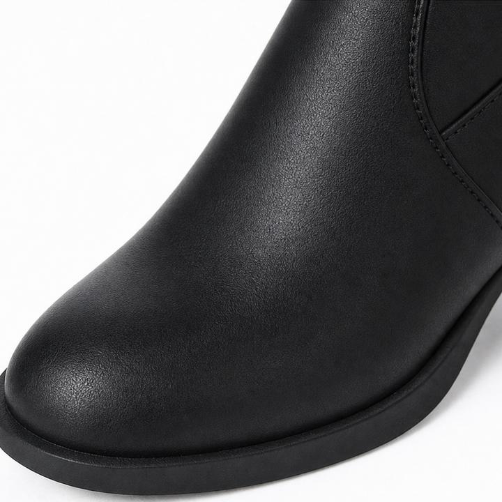 Nelvara | Damen Overknee Stiefel Stretch Schaft - Black - Image 11