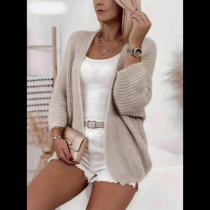 Nelvra | Damen Strickjacke offen Oversize - Lilac - Image 11
