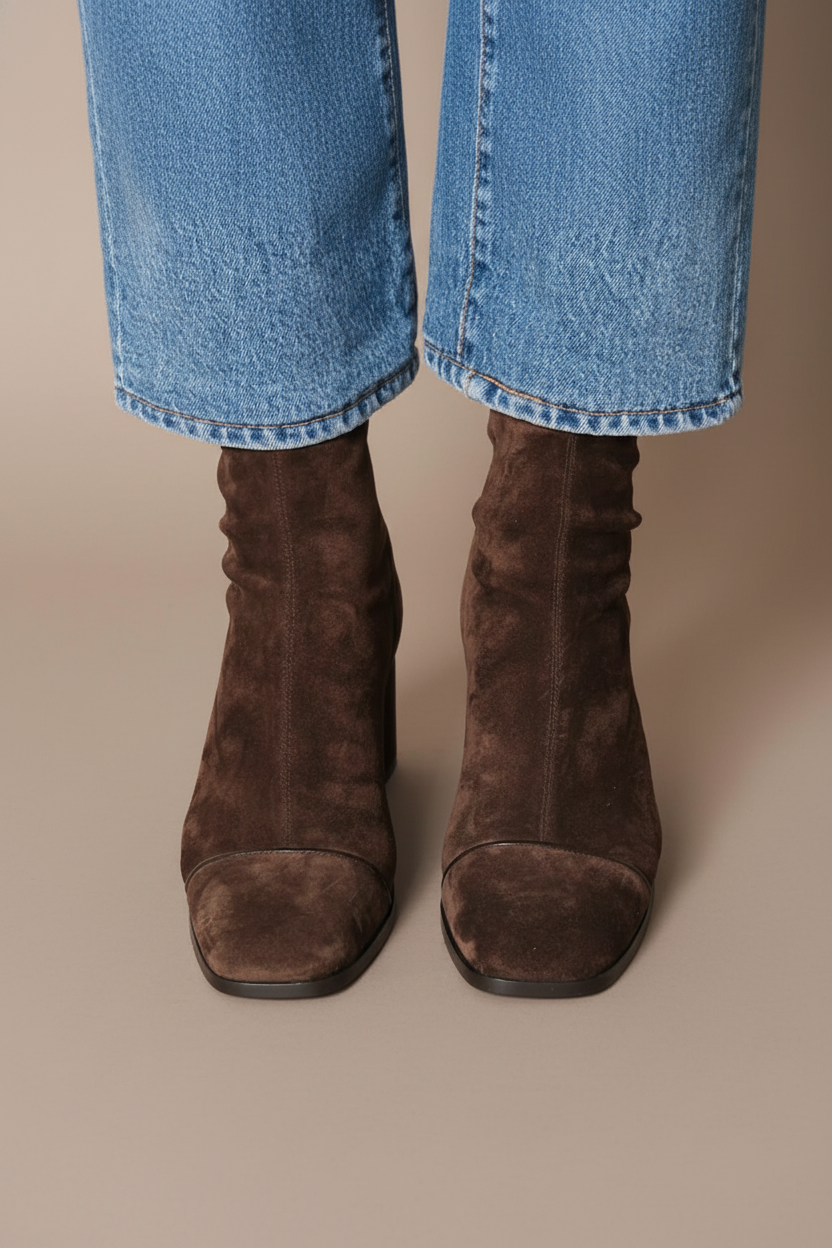 Nolvaine | Damen Stiefeletten mit Blockabsatz - Dark Brown - Image 3