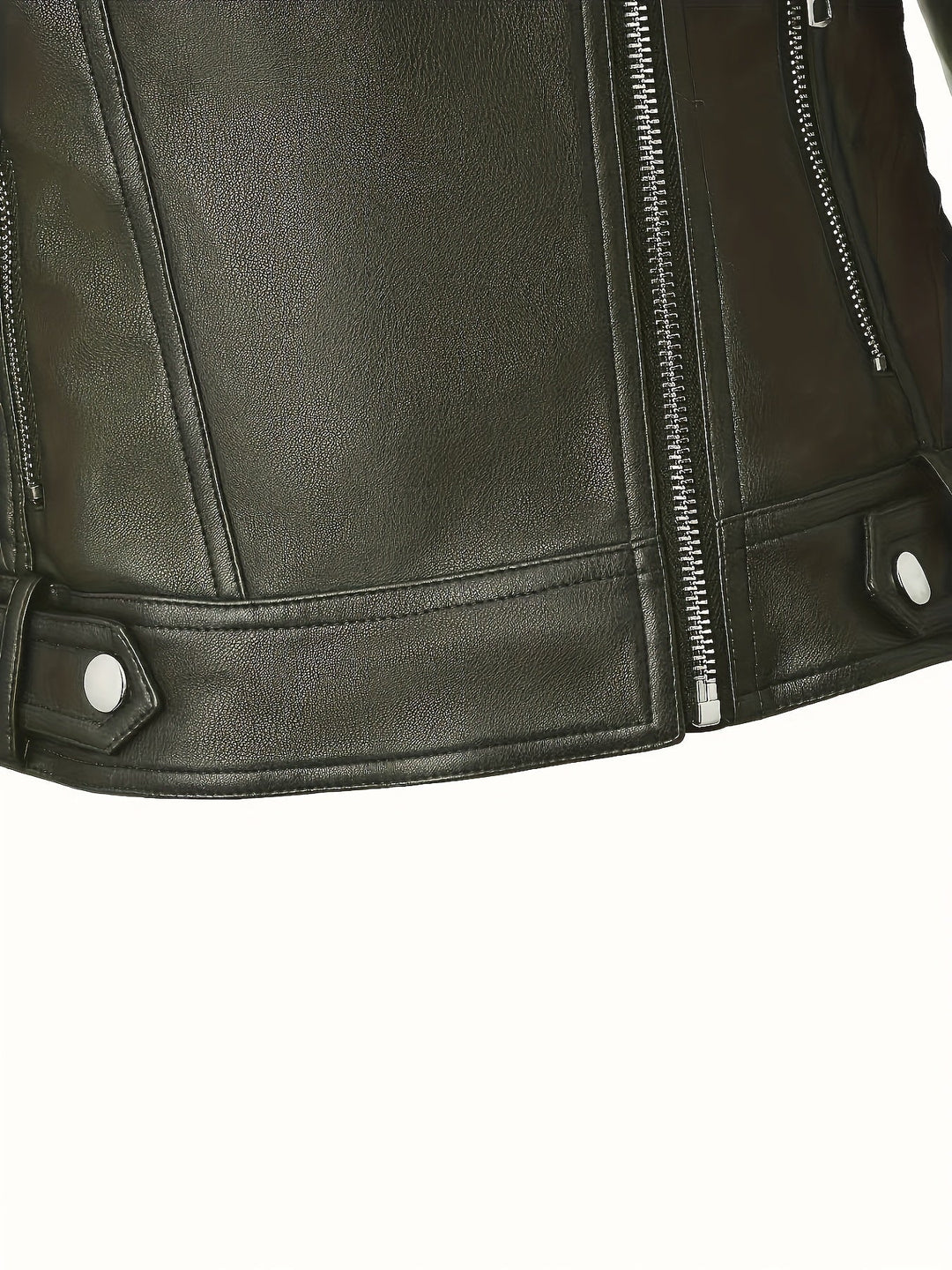 Nolvind | Damen Lederjacke Bikerjacke Schwarz - Black - Image 16