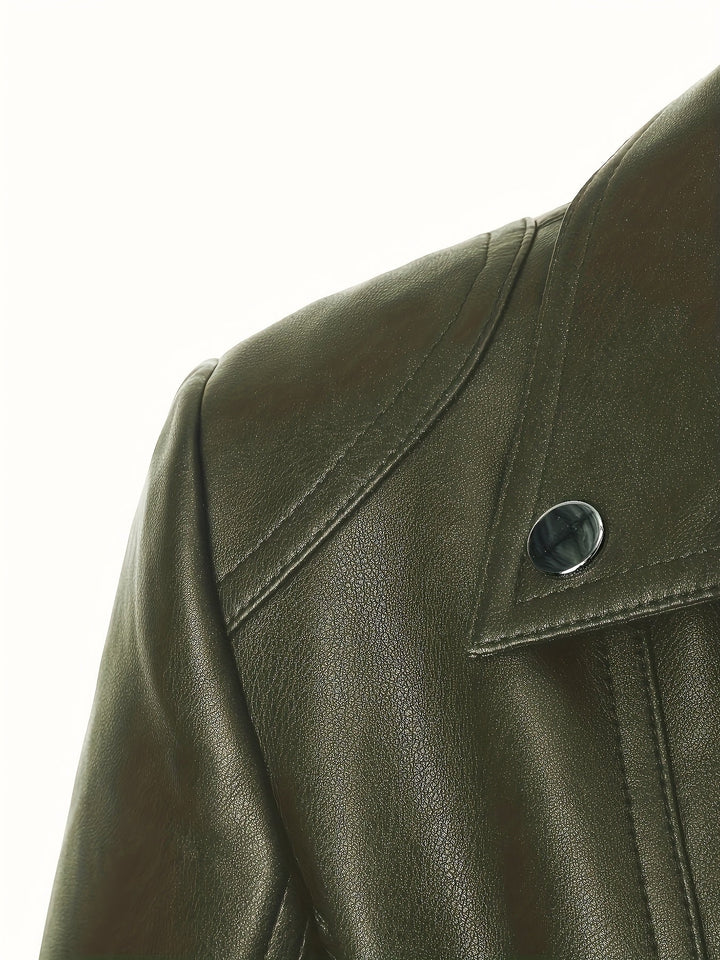 Nolvind | Damen Lederjacke Bikerjacke Schwarz - Black - Image 17