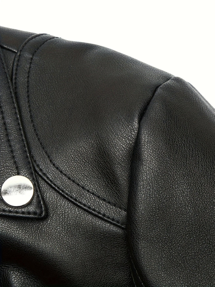 Nolvind | Damen Lederjacke Bikerjacke Schwarz - Black - Image 5