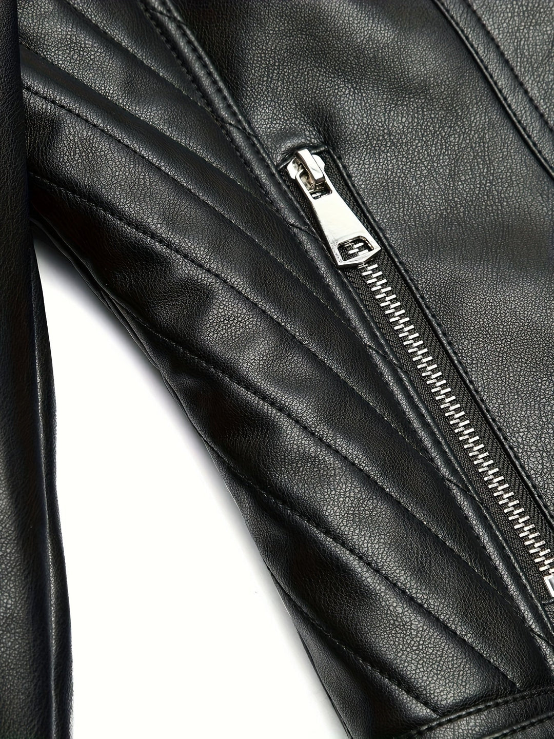 Nolvind | Damen Lederjacke Bikerjacke Schwarz - Black - Image 7