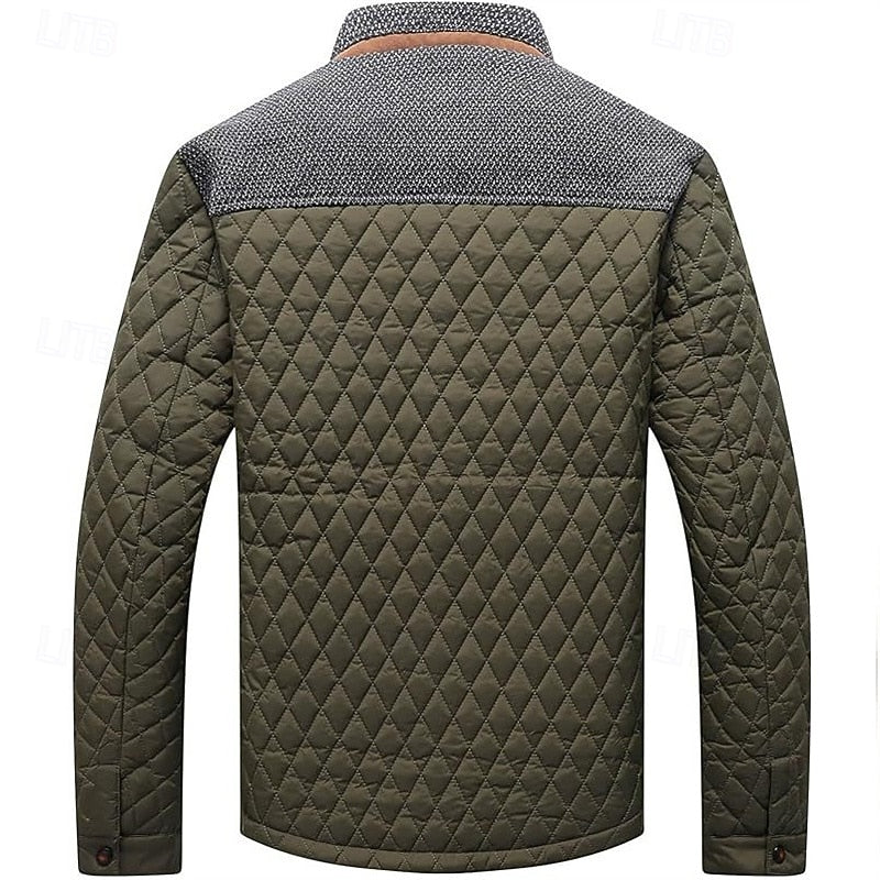 Oswald | Herren Winterjacke Steppjacke Stehkragen - Khaki - Image 11