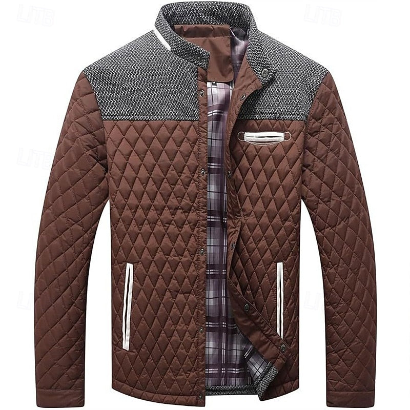 Oswald | Herren Winterjacke Steppjacke Stehkragen - Khaki - Image 12