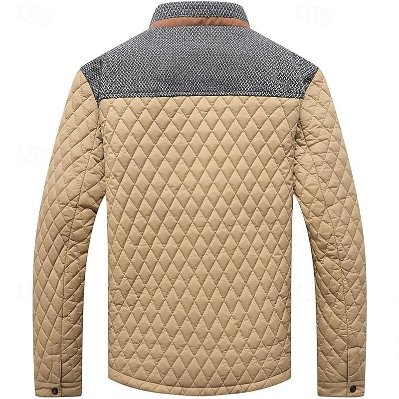 Oswald | Herren Winterjacke Steppjacke Stehkragen - Khaki - Image 3