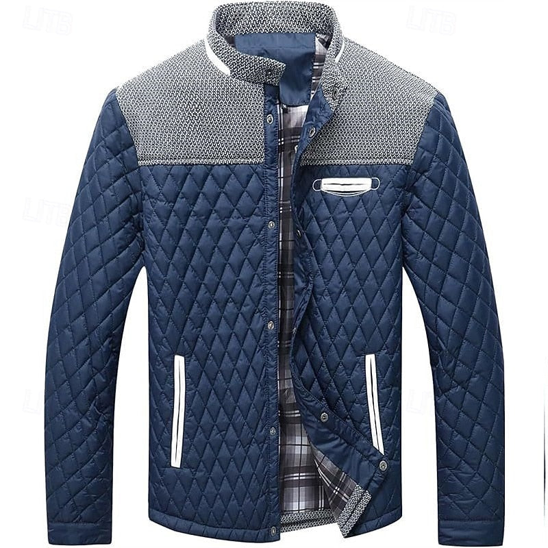 Oswald | Herren Winterjacke Steppjacke Stehkragen - Khaki - Image 6