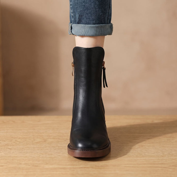Ragnfrid | Damen Winterstiefel mit Blockabsatz - Black - Image 2