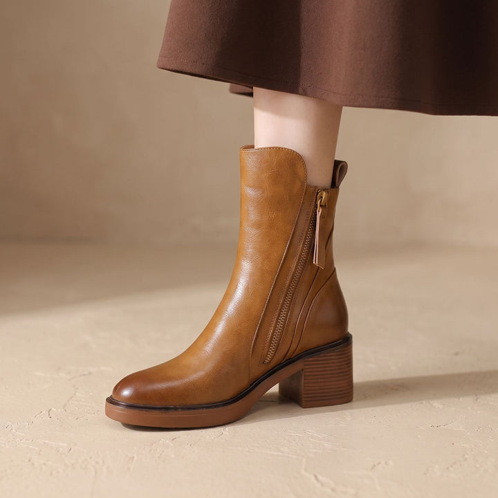 Ragnfrid | Damen Winterstiefel mit Blockabsatz - Black - Image 4