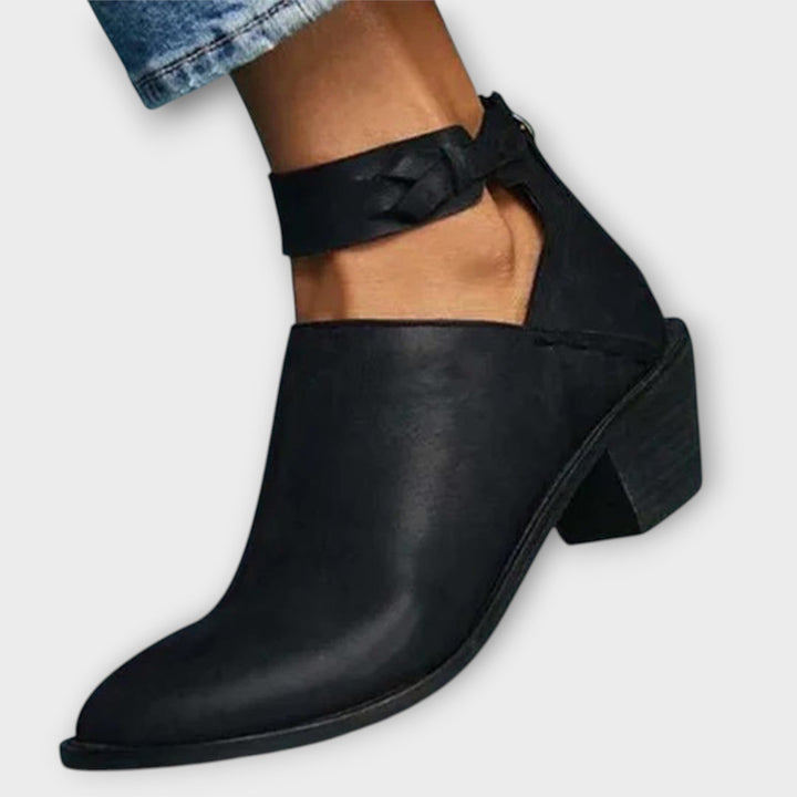 Ragnhild | Damen Stiefeletten mit Blockabsatz - Camel - Image 4
