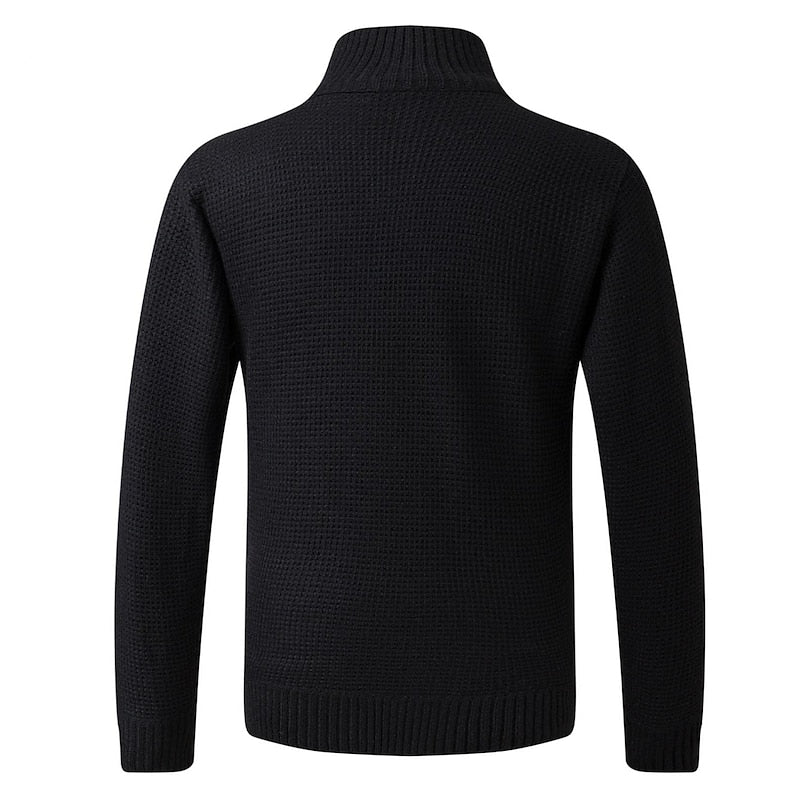 Ragnulf | Herren Strickjacke Reißverschluss Stehkragen - Image 4