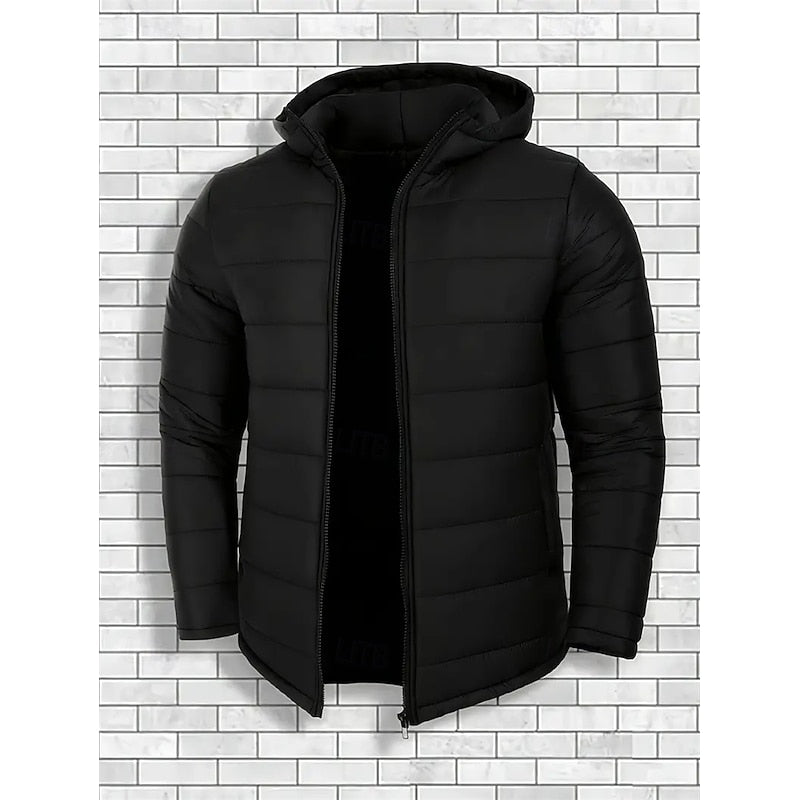 Ragnvald | Herren Steppjacke mit Kapuze Winterjacke - Black - Image 2