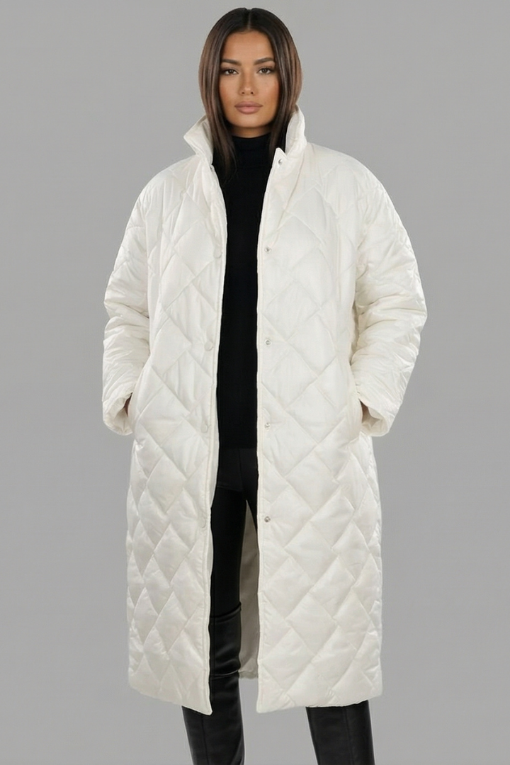 Reinhild | Damen Lange Winterjacke Gesteppt Wendbar - Dark Brown - Image 4