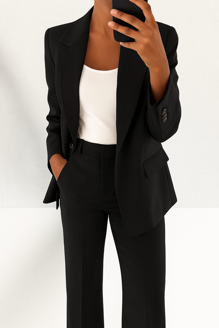 Relvaine | Damen Hosenanzug Blazer mit Schlaghose - Blue - Image 11