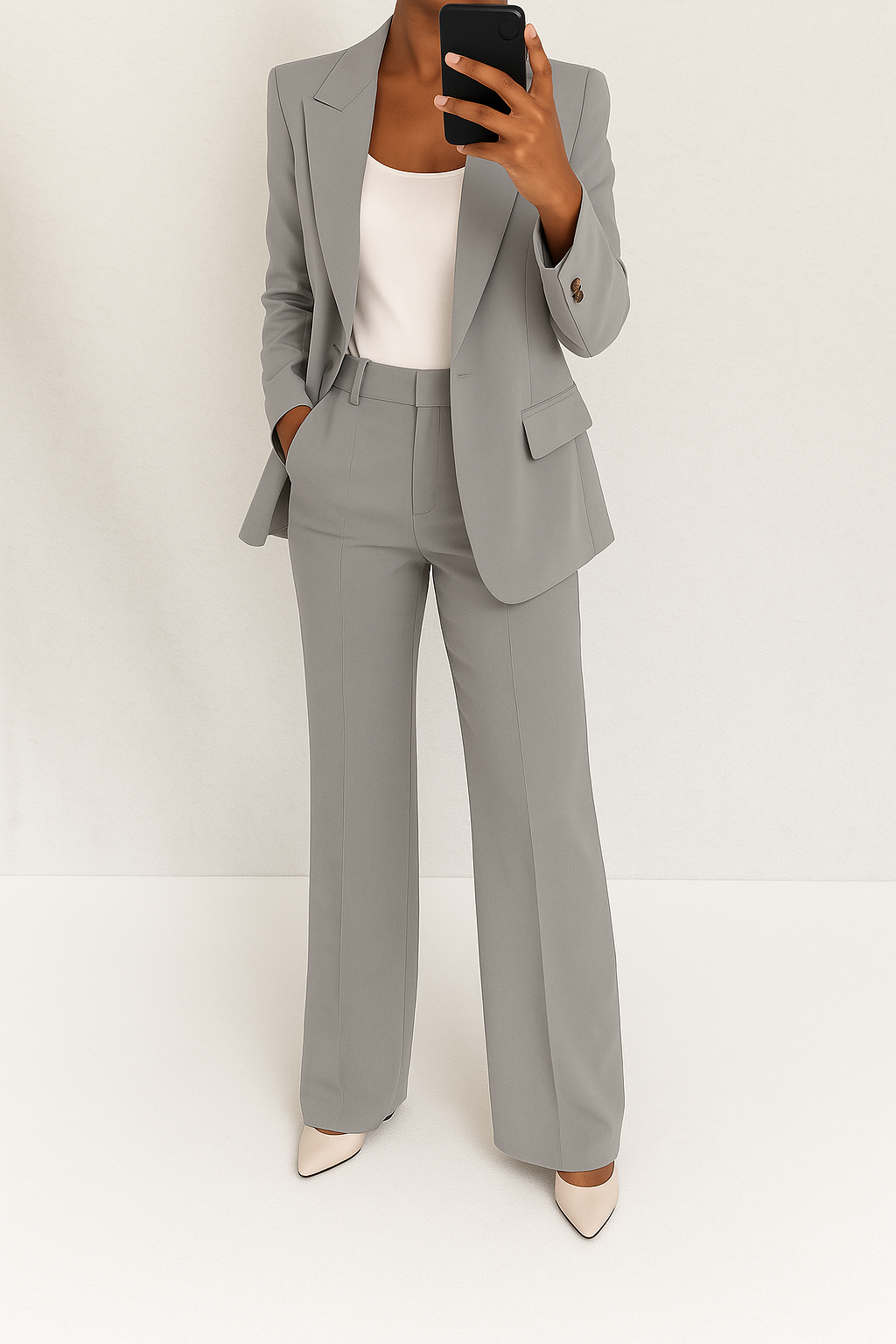 Relvaine | Damen Hosenanzug Blazer mit Schlaghose - Blue - Image 3