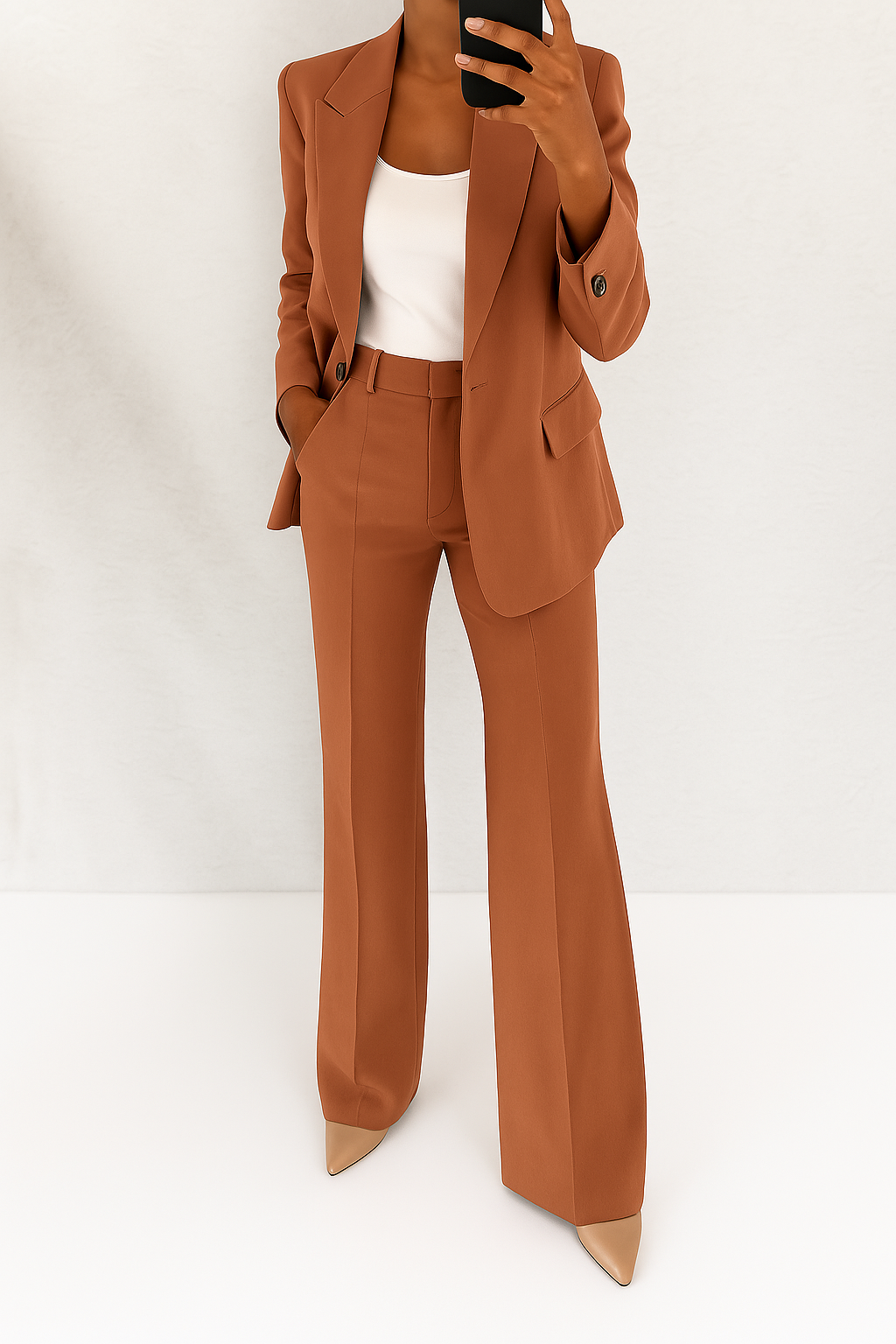 Relvaine | Damen Hosenanzug Blazer mit Schlaghose - Blue - Image 5