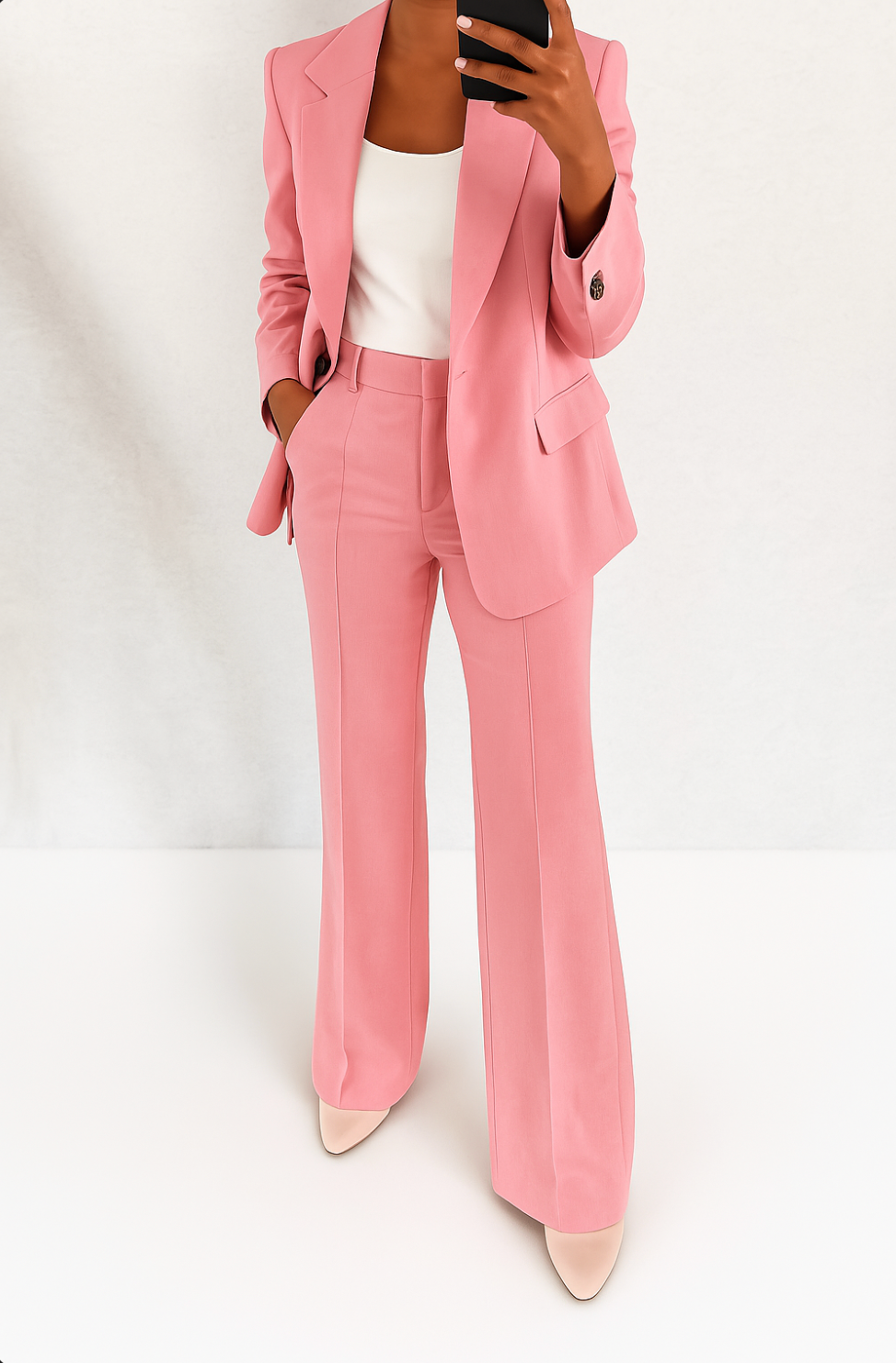 Relvaine | Damen Hosenanzug Blazer mit Schlaghose - Blue - Image 6