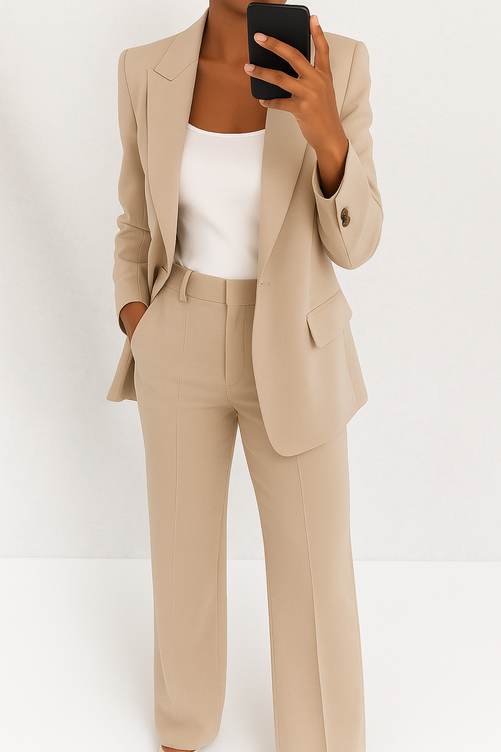 Relvaine | Damen Hosenanzug Blazer mit Schlaghose - Blue - Image 8