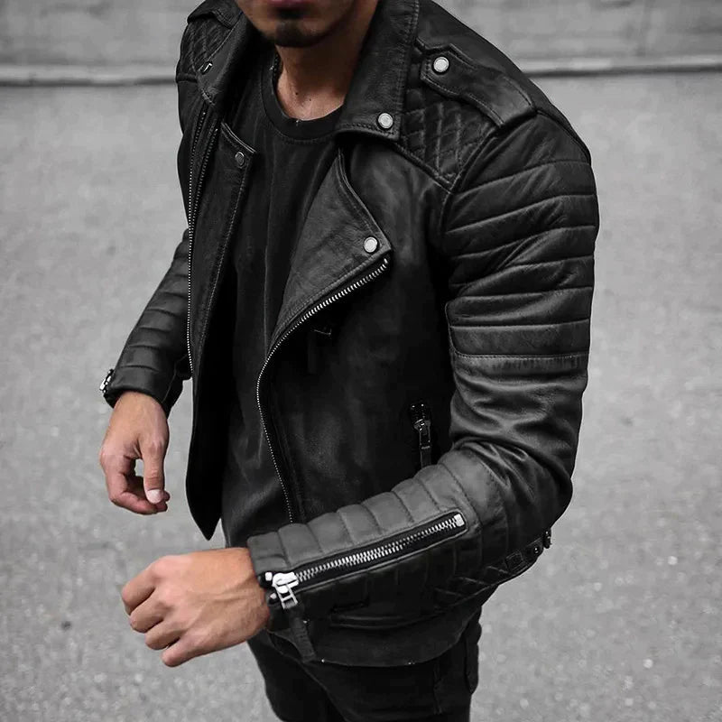 Relvorn | Herren Lederjacke Slim Fit Bikerjacke - Image 2