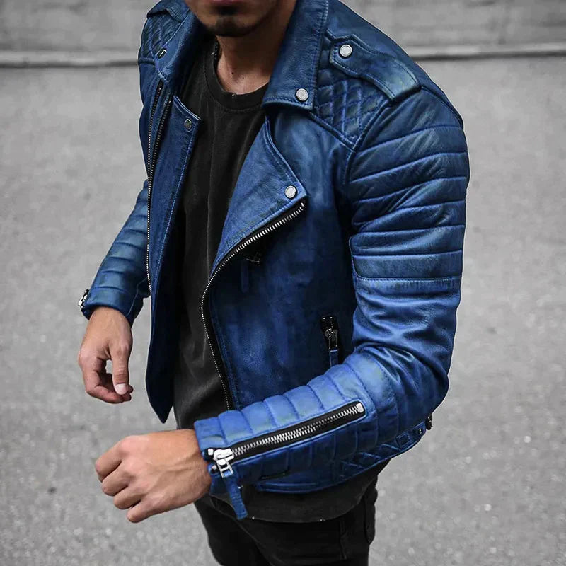 Relvorn | Herren Lederjacke Slim Fit Bikerjacke - Image 3