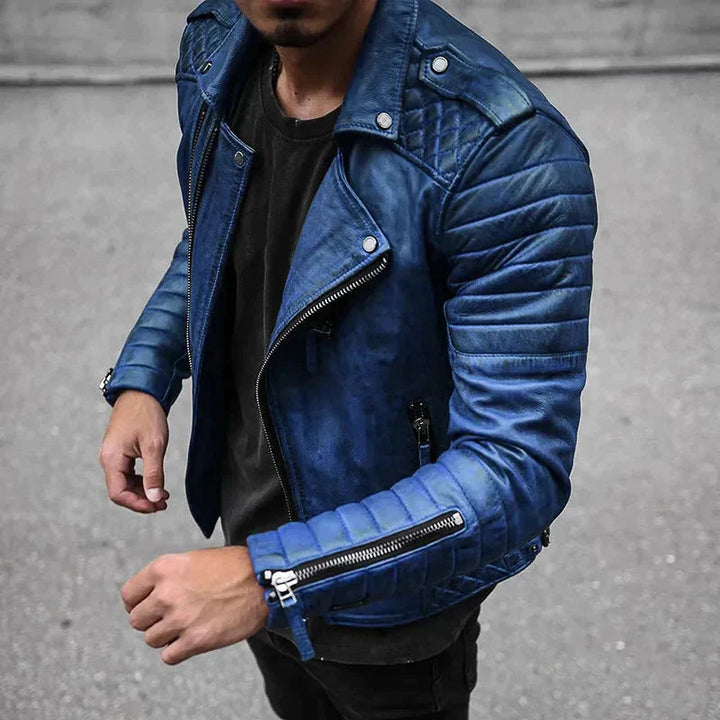 Relvorn | Herren Lederjacke Slim Fit Bikerjacke - Image 3