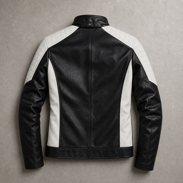 Rendmoor | Herren Lederjacke Bikerjacke Colorblock - Image 6