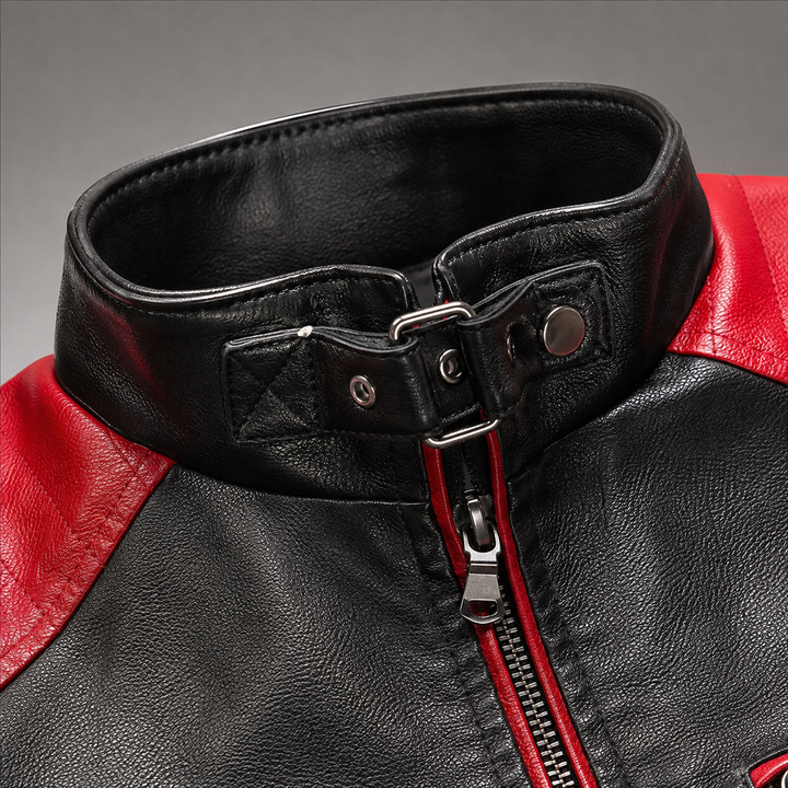 Rendmoor | Herren Lederjacke Bikerjacke Colorblock - Image 8