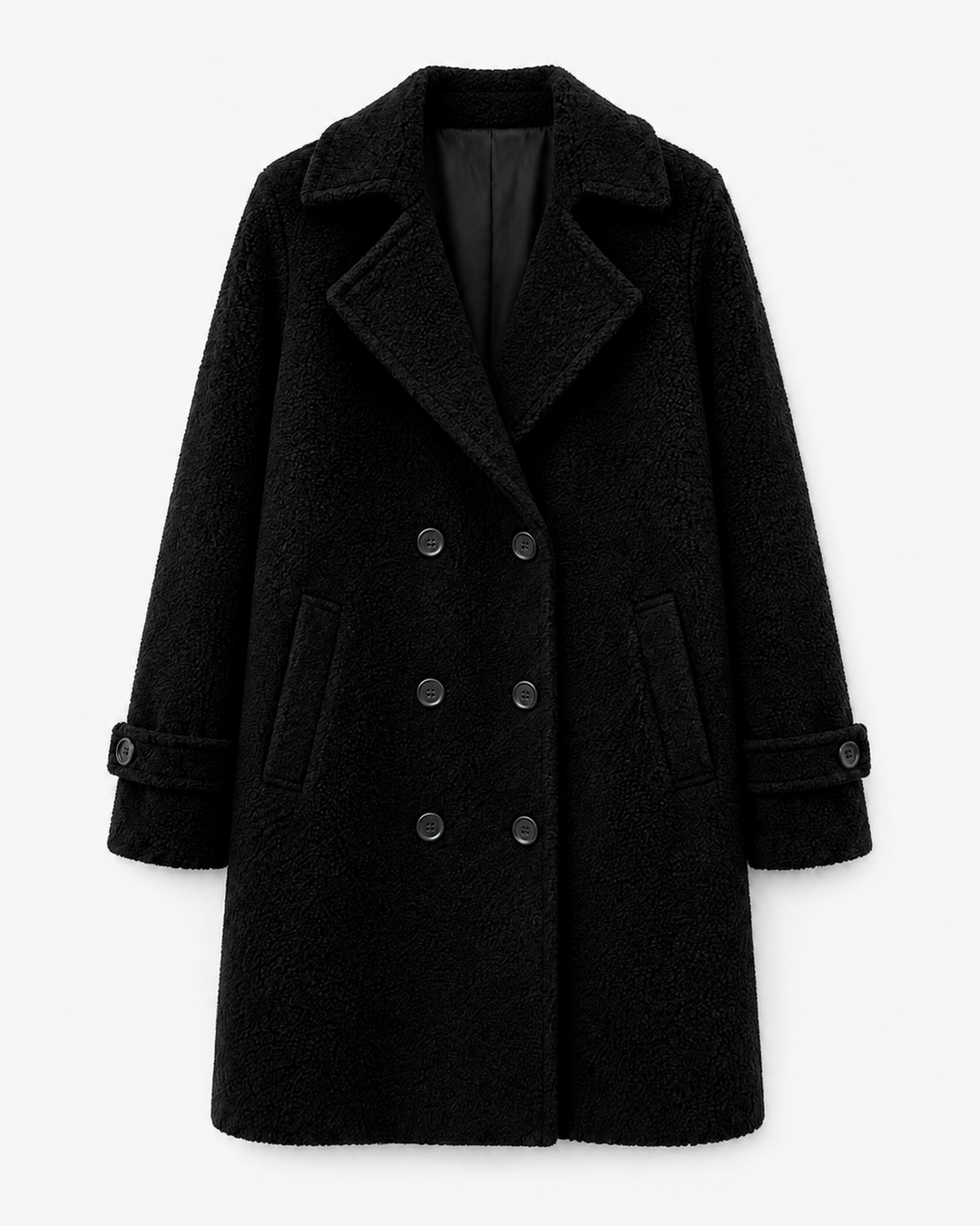 Rendvika | Damen Winterjacke Bouclé Mantel Gefüttert - Dark Brown - Image 11