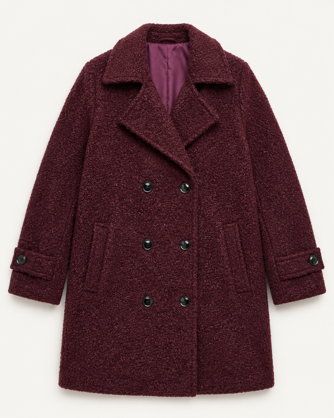 Rendvika | Damen Winterjacke Bouclé Mantel Gefüttert - Dark Brown - Image 16