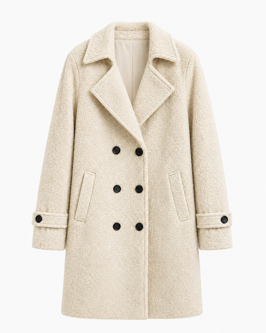 Rendvika | Damen Winterjacke Bouclé Mantel Gefüttert - Dark Brown - Image 8