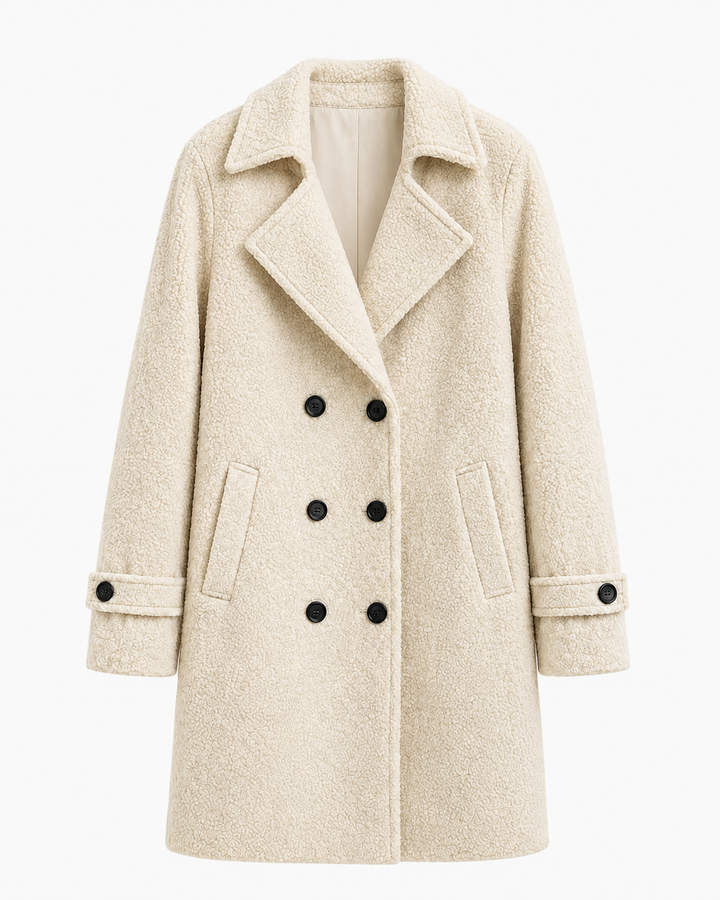 Rendvika | Damen Winterjacke Bouclé Mantel Gefüttert - Dark Brown - Image 8