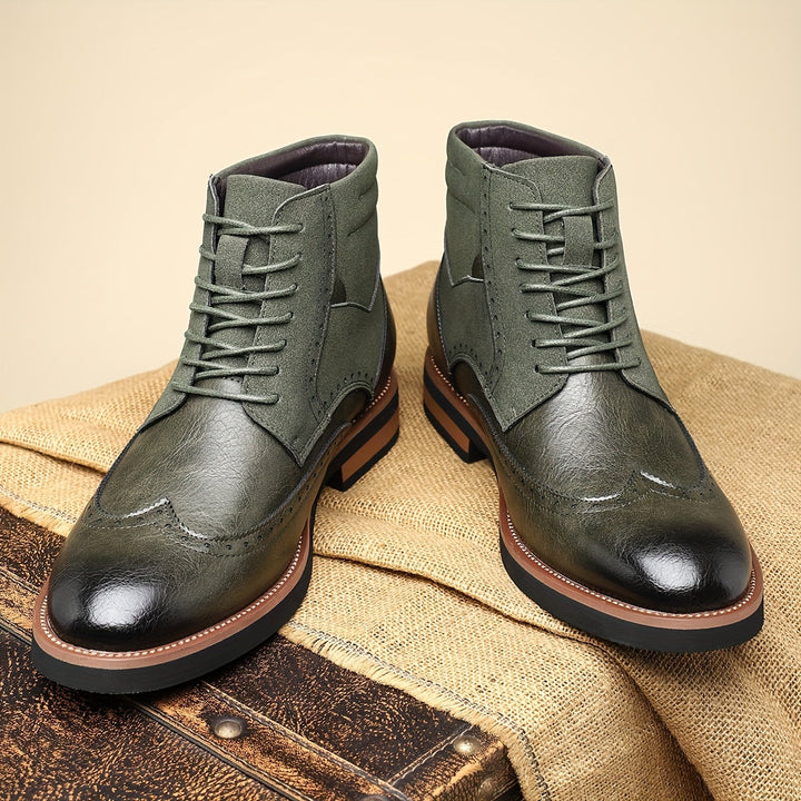 Renvald | Herren Stiefeletten Brogue-Boots - Black - Image 3