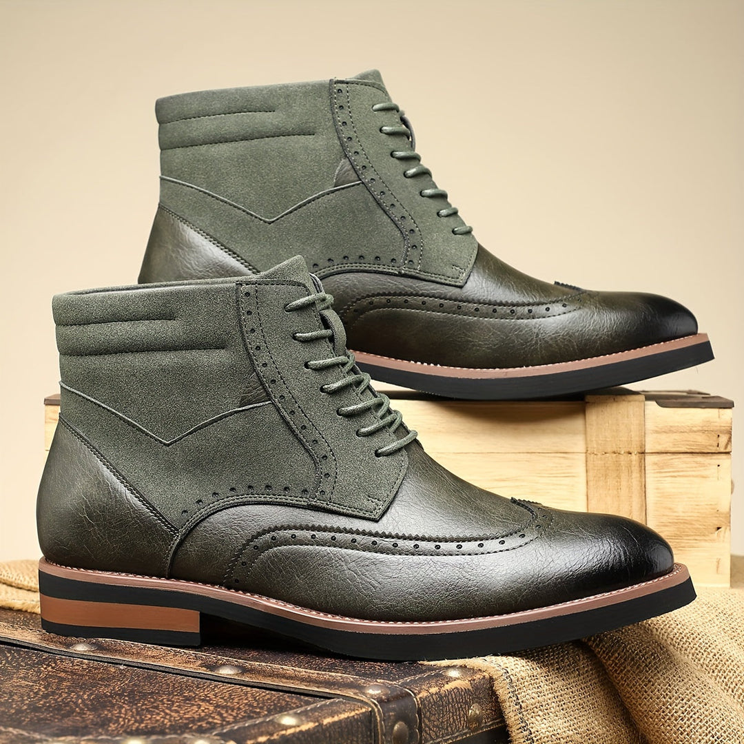 Renvald | Herren Stiefeletten Brogue-Boots - Black - Image 4