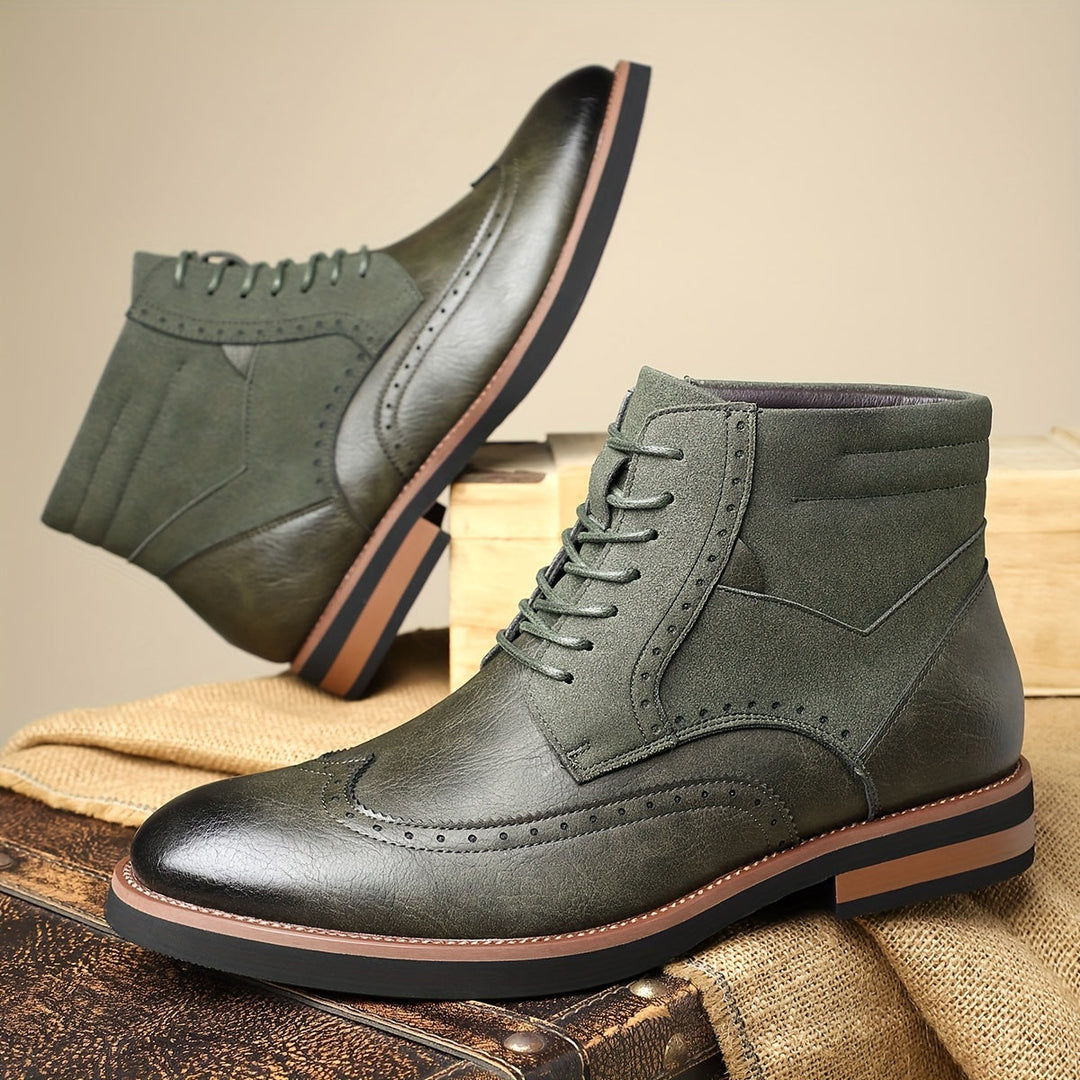 Renvald | Herren Stiefeletten Brogue-Boots - Black - Image 5