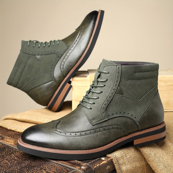 Renvald | Herren Stiefeletten Brogue-Boots - Black - Image 5