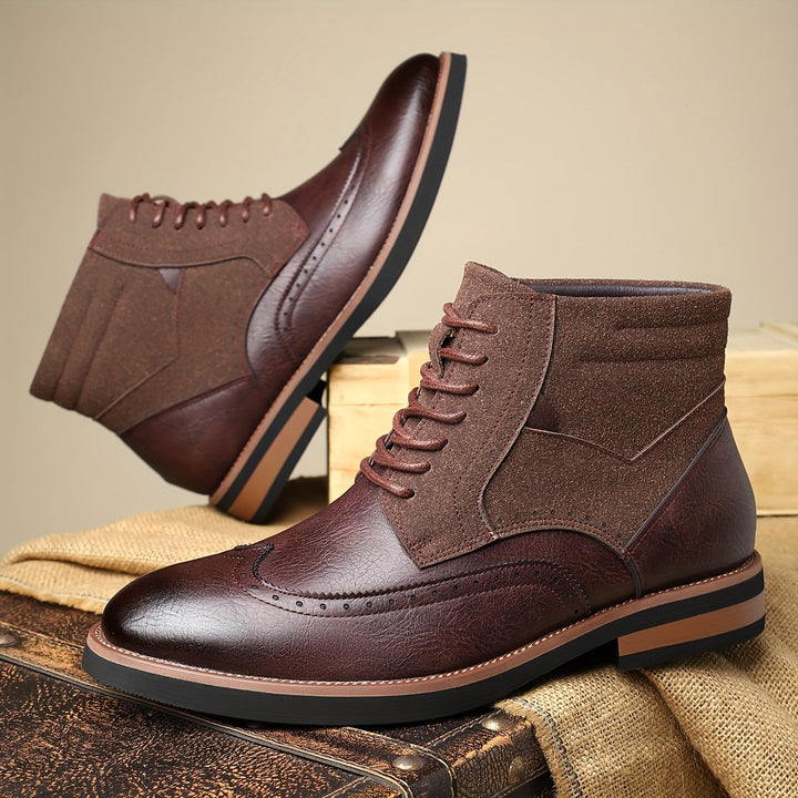 Renvald | Herren Stiefeletten Brogue-Boots - Black - Image 6