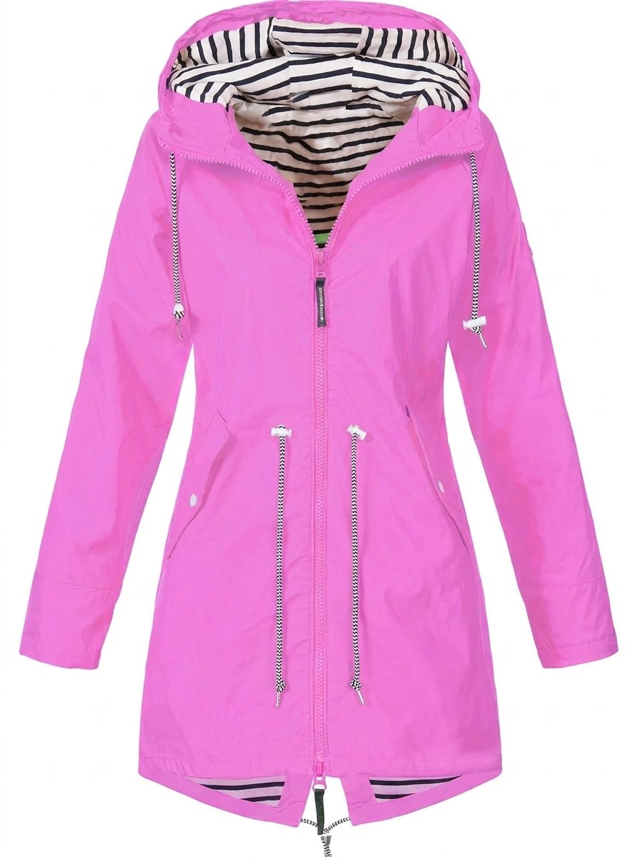 Rolvaine | Damen Regenjacke mit Kapuze und Taillenzug - Navy - Image 6