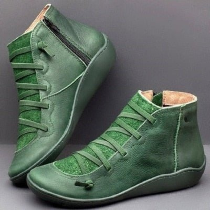 Rolvaine | Damen Stiefeletten mit Schnürung &amp; Reißverschluss - Green - Image 1