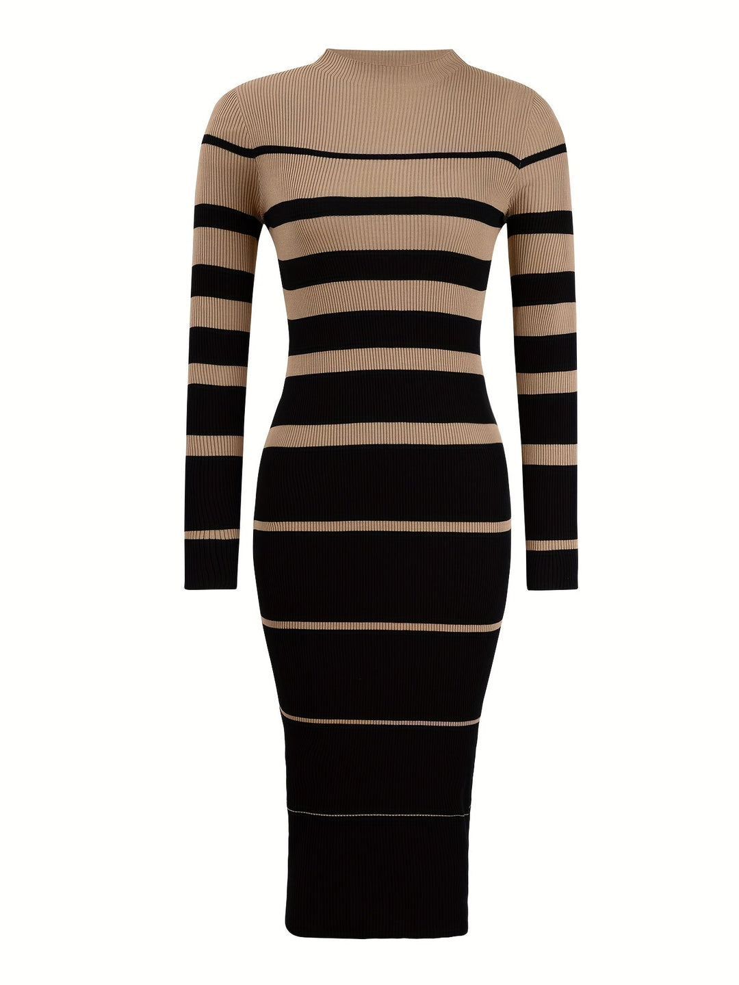 Rolvane | Damen Strickkleid gestreift Midi - Image 6