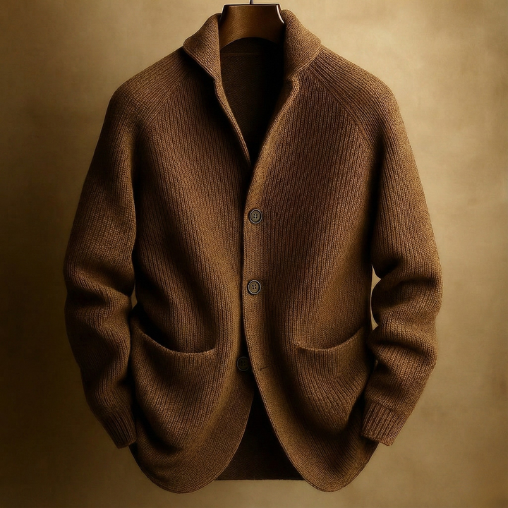 Rolvane | Herren Strickjacke Cardigan mit Knöpfen - Coral - Image 4