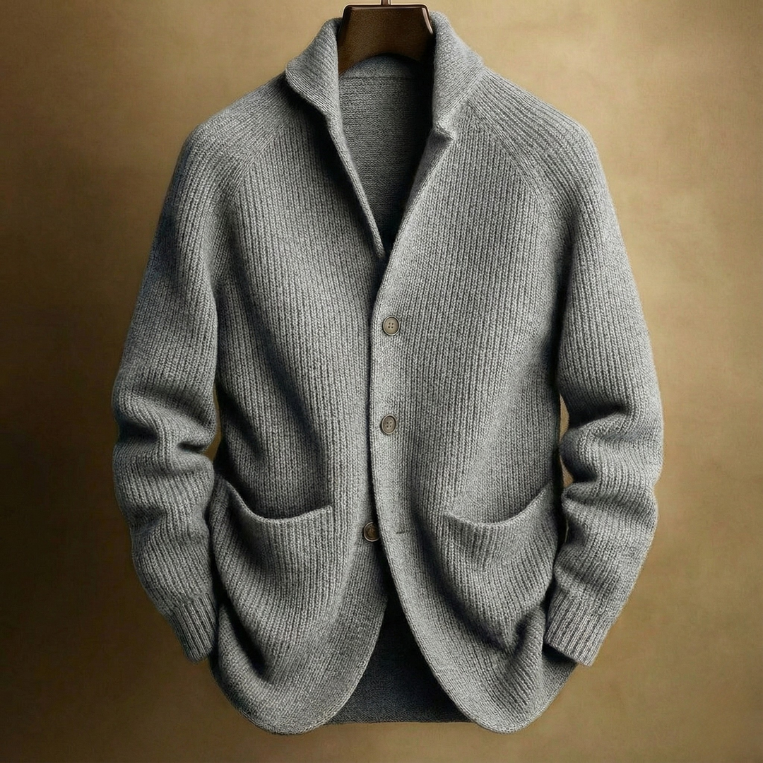 Rolvane | Herren Strickjacke Cardigan mit Knöpfen - Coral - Image 5