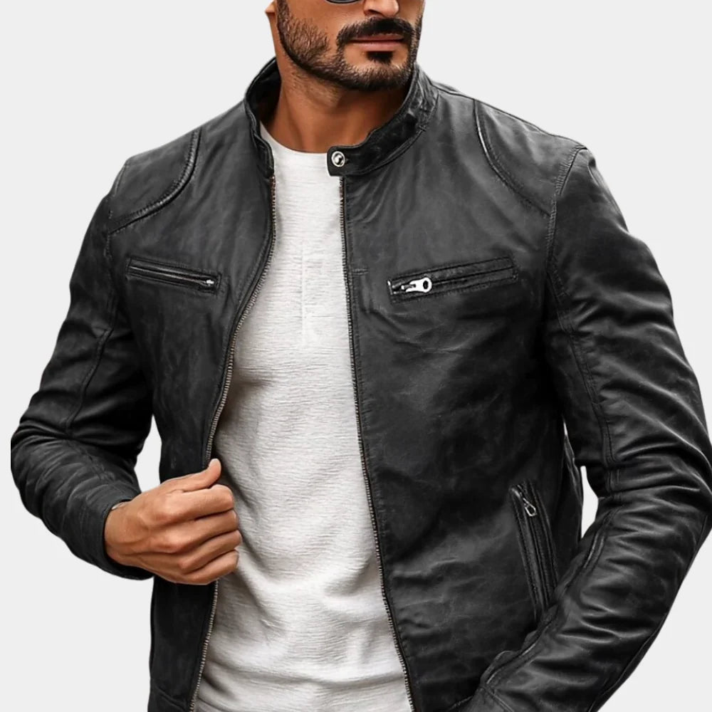 Rolvarn | Herren Lederjacke Bikerjacke - Image 1