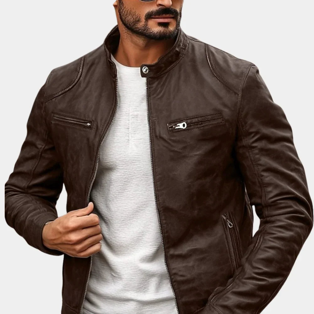 Rolvarn | Herren Lederjacke Bikerjacke - Image 2