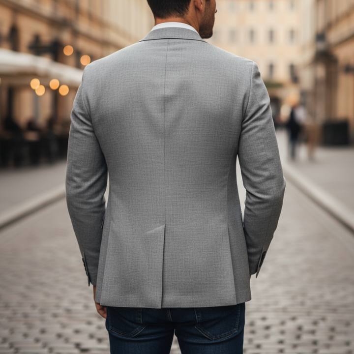Rolveck | Herren Slim Fit Sakko Grau Blazer - Light Grey - Image 2