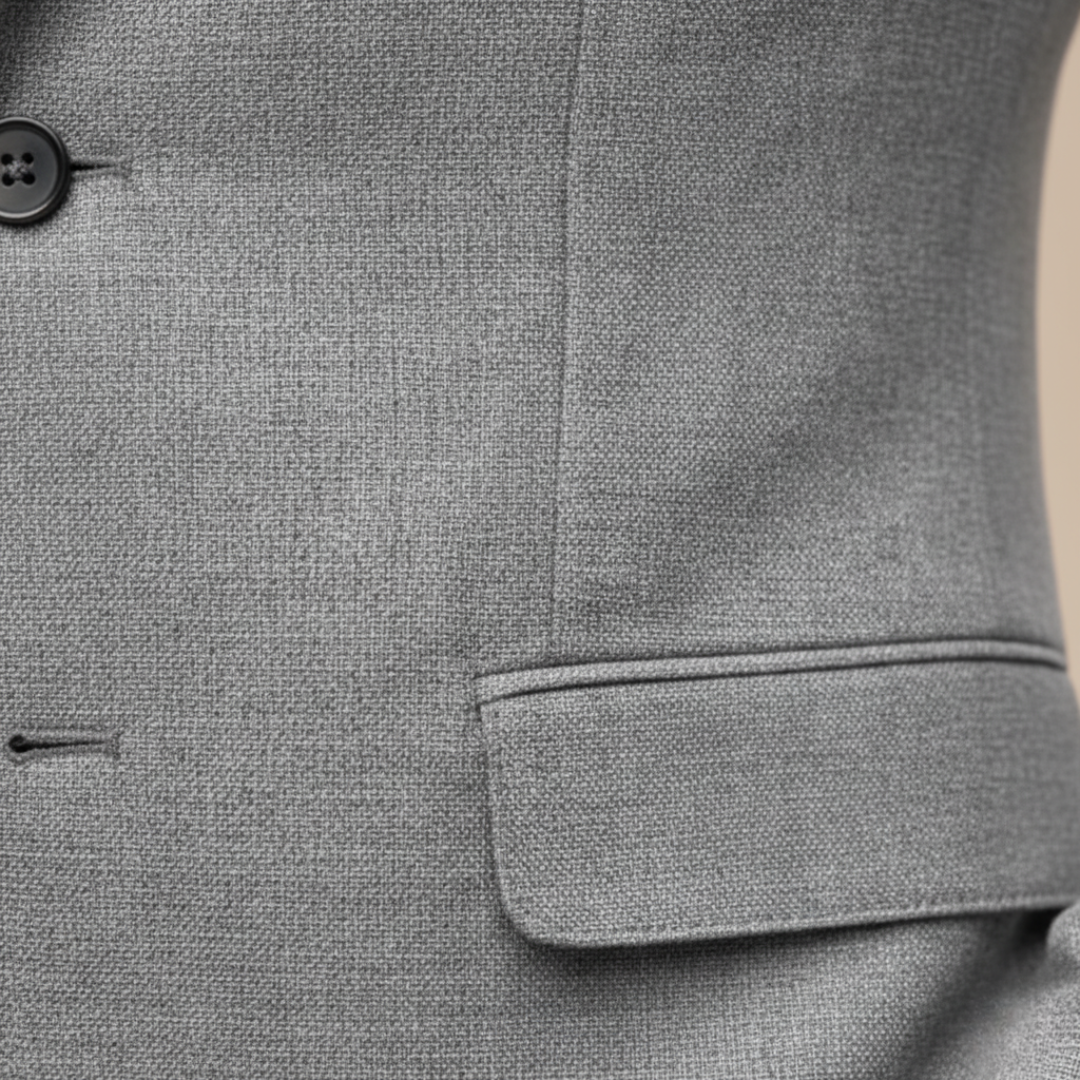 Rolveck | Herren Slim Fit Sakko Grau Blazer - Light Grey - Image 3