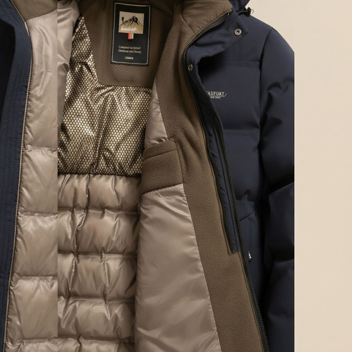 Rolvek | Herren Winterjacke Gesteppt mit Kapuze - Olive Green - Image 12